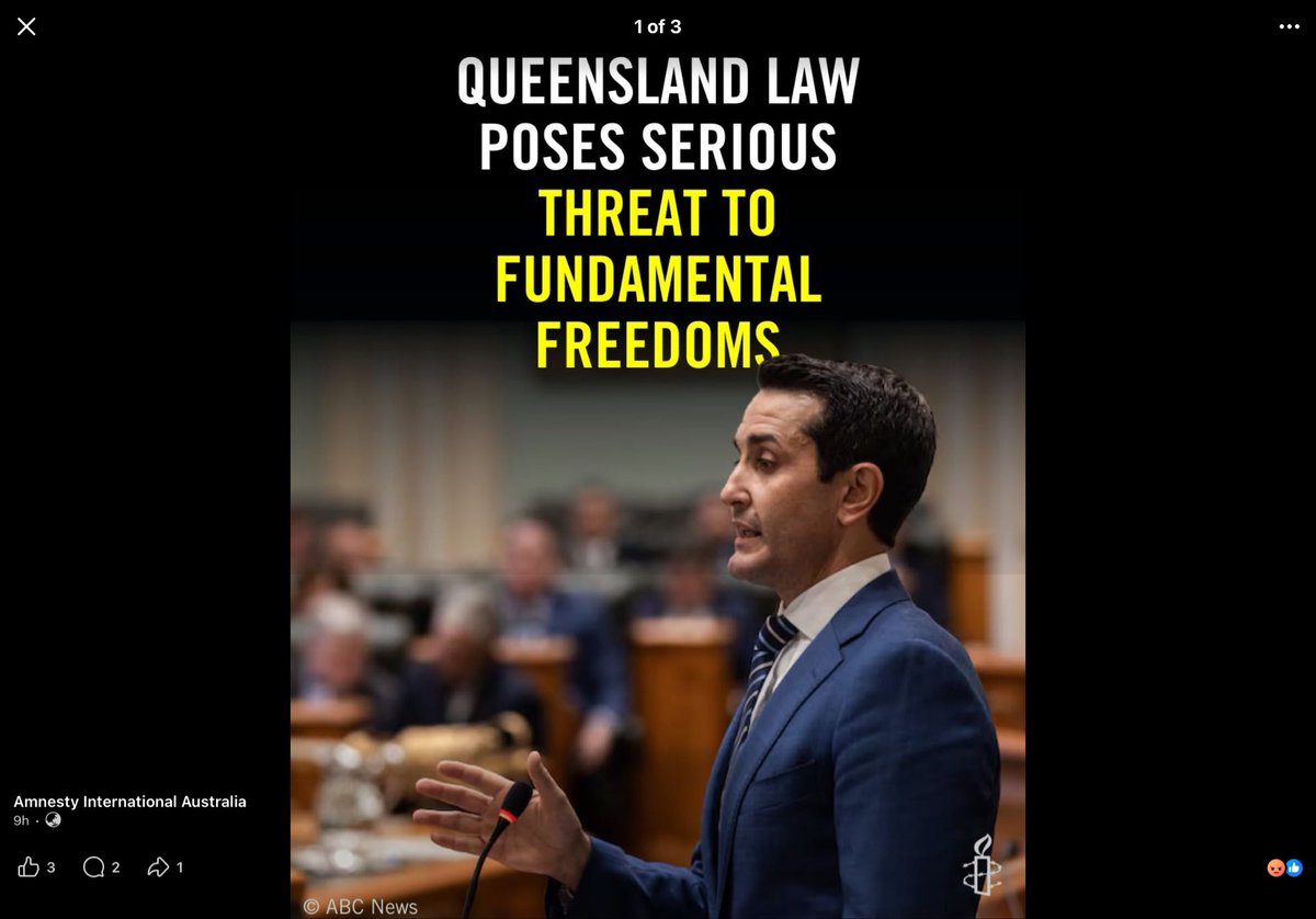 The #Queensland right wing fascist State gov led a Gold Coast sleaze premier Crusafulli have been sanctioned by Amnesty International for attacks on #Queenslanders freedom of expression and speech. This is Joe Peterson &amp; Newman all over again #AusQld