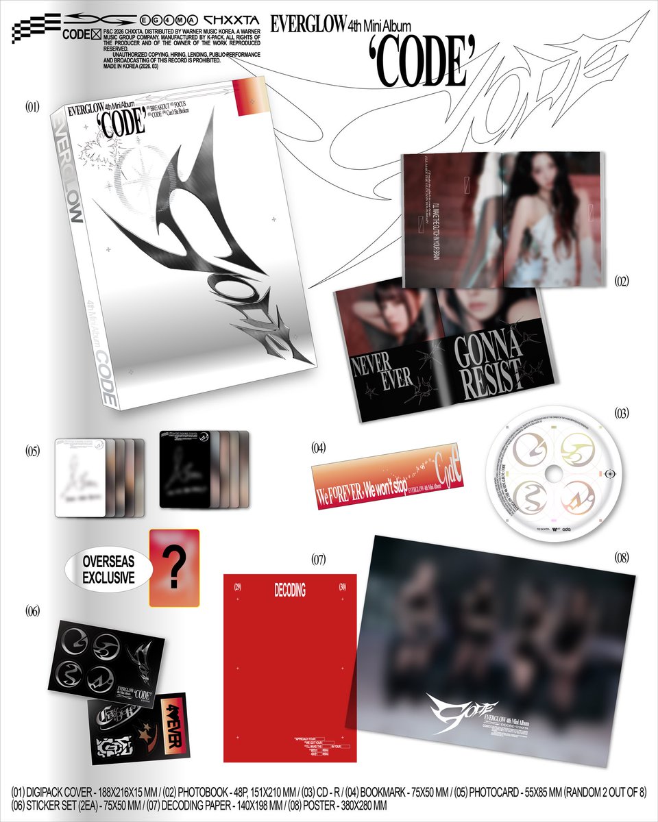 everglow_offcl's tweet photo. EVERGLOW 4th Mini Album 【CODE】 (Overseas Exclusive Ver.)  
- Pre-order Information

🗝️ Online Store
https://t.co/NHrDZxtII8

*For more details, please check each Online Store.

#EVERGLOW #에버글로우
#CODE #EVERGLOW_CODE https://t.co/GSs0O70syf