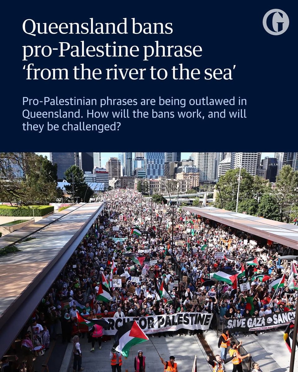 Bravo Queensland!

And also it’s not merely a ‘pro-Palestine’ phrase, it’s a genocidal call for the annihilation of the Jewish state, with real life consequences here in Australia, resulting in incitement and violence against the Jewish community.