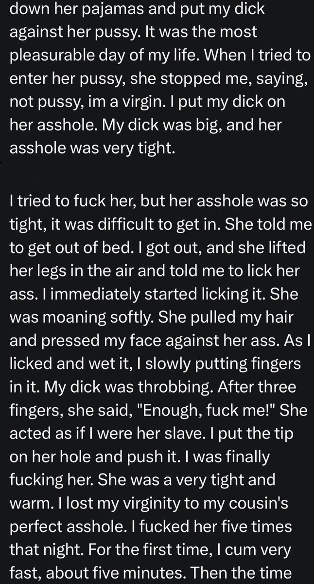 confession2goon's tweet photo. He lost his virginity to his cousin. 

#horny #nsfw #confession https://t.co/VJxq1OGhZe