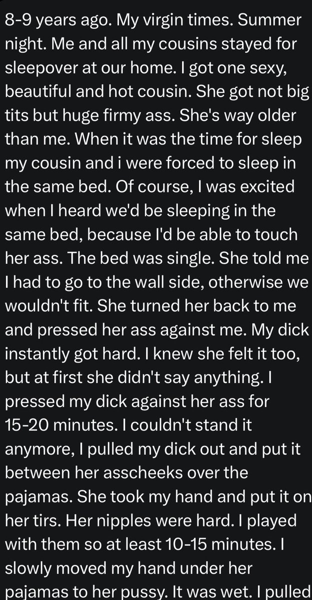 confession2goon's tweet photo. He lost his virginity to his cousin. 

#horny #nsfw #confession https://t.co/VJxq1OGhZe
