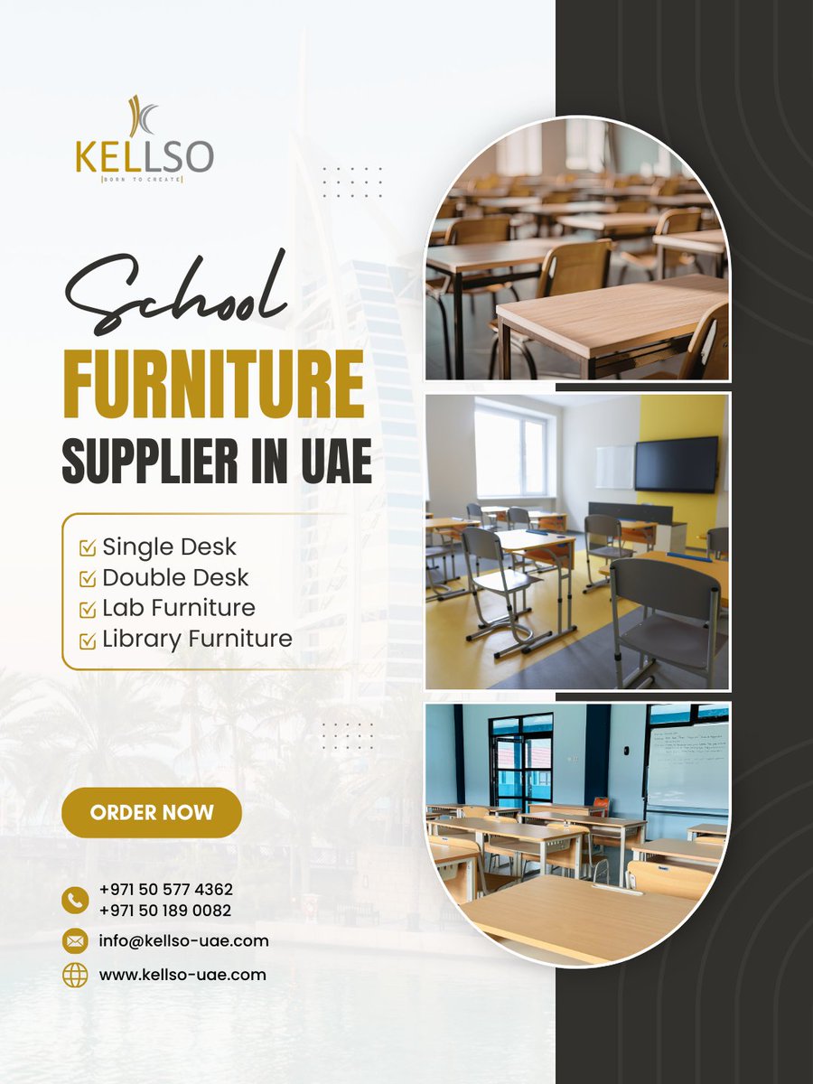 kellso_uae's tweet image. 🏫 Create inspiring classrooms with quality school furniture. ✨

Comfortable, durable desks, lab, and library furniture designed for modern learning spaces. 🪑📚

🌐 kellso-uae.com

#schoolfurniture #uaefurniture #classroomdesign #educationfurniture #schoolsetup