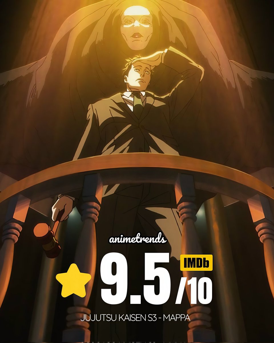 ¡ABSOLUTE CINEMA!

El episodio 9 de Jujutsu Kaisen S3 debuta con un puntaje de 9.5/10 en IMDb. ✨