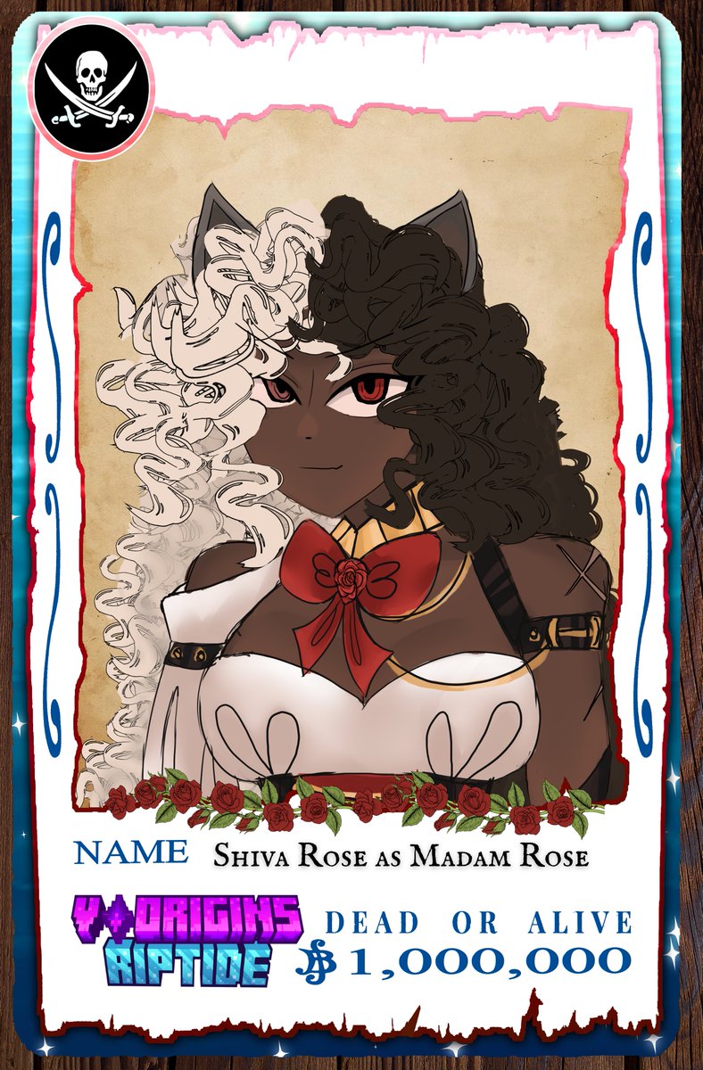 ShivaRoseBloom's tweet photo. So happy and honored to say that I am back for #VOriginsS3 : Riptide! 🌊

I'll be playing as Madam Rose, a mysterious woman who suddenly inherits her now-dead husband's trading company, but is branded as a pirate shortly after! 🏴‍☠️
See you there!! 🥀
Friday, March 6th 
6 pm PST https://t.co/tAvCzWnA5j