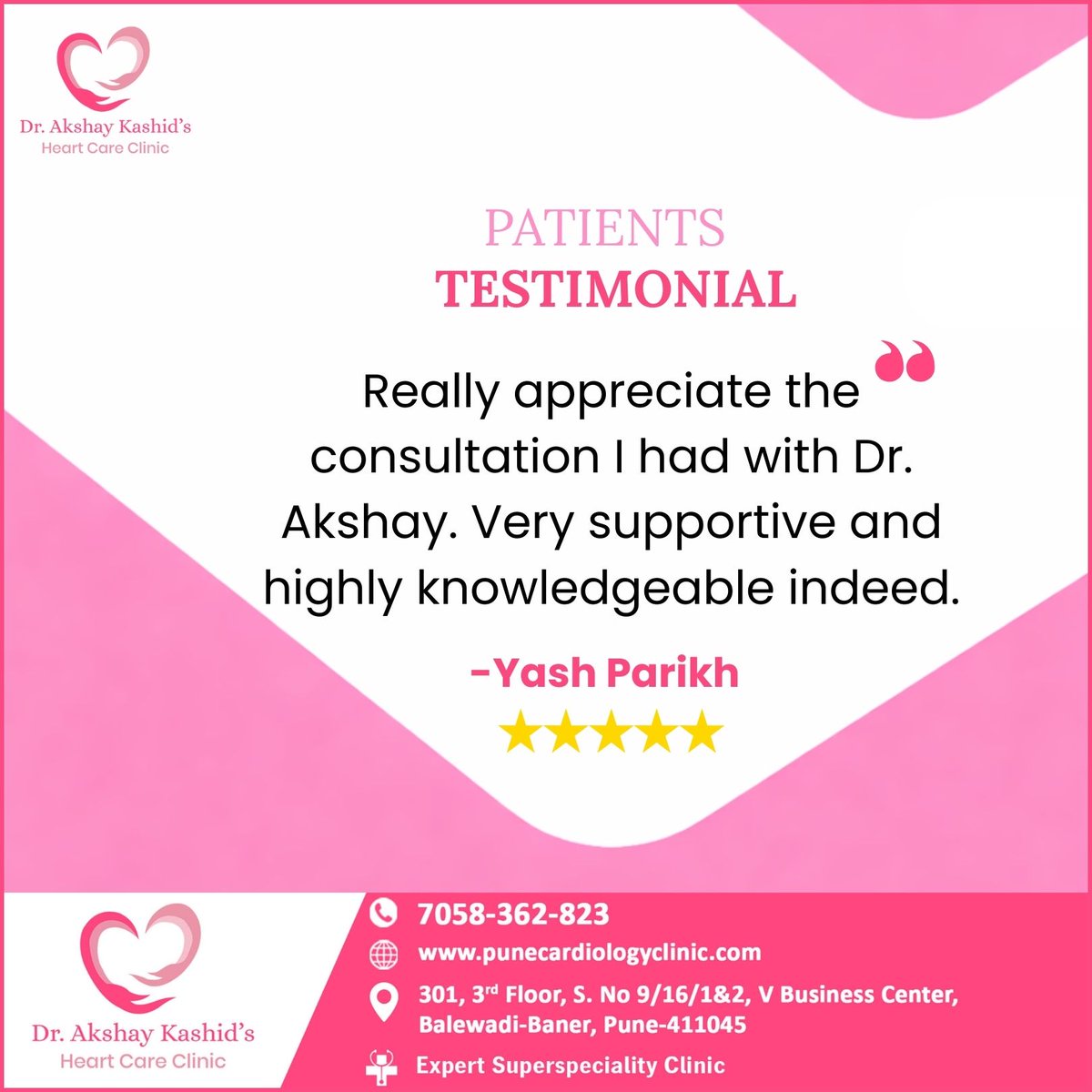 DrAkshayKashid1's tweet image. Thank you for your wonderful feedback!
We’re glad you appreciated the consultation with Dr. Akshay Kashid and found the guidance supportive and knowledgeable.
 -Yash Parikh
#DrAkshayKashid #HeartProblems #HeartFailureAwareness #HealthyLifestyle #HealthcareTips #HealthMatters