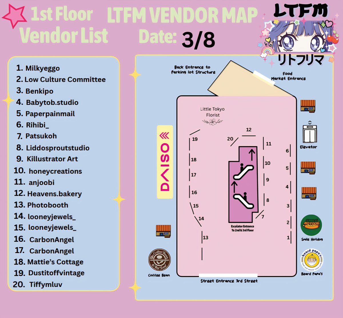 tiffymLuv's tweet image. hewo ill also be at little Tokyo flea this Sunday March 8th!! I decided to do it in the end and not let my anxieties get the better of me ! 🥺🫂🩷🌸
ill have not too many new themed items but ill still have cute stuff:-)!! ill be Booth # 20 on the first floor! ☺️🩷
#studioghibli