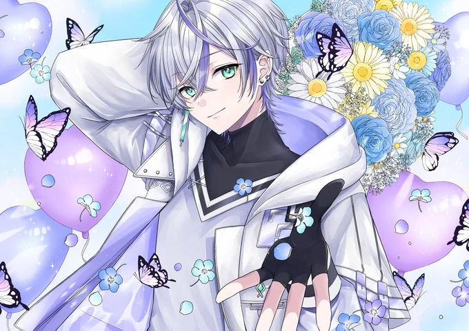 白内ヨウさんのデビュー2周年記念の 応援広告イラストを描かせていただきました 3月6日～3月12日まで 東京メトロ 半蔵門線 押上駅でご覧いただけますので、 ぜひお立ち寄りください!