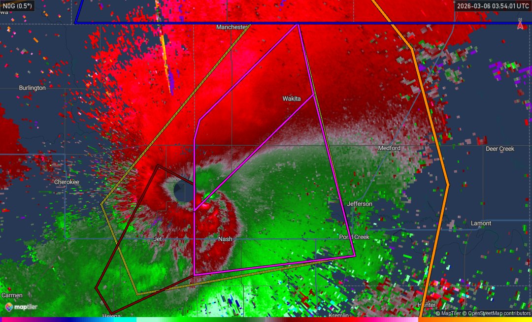 NEW PDS TORNADO WARNING IN OKLAHOMA.
A new warning was issued to cover the northern portion of this storm. If you are in either of these warnings, seek shelter!
#weather #oklahoma #okwx #wxtwitter #tornado