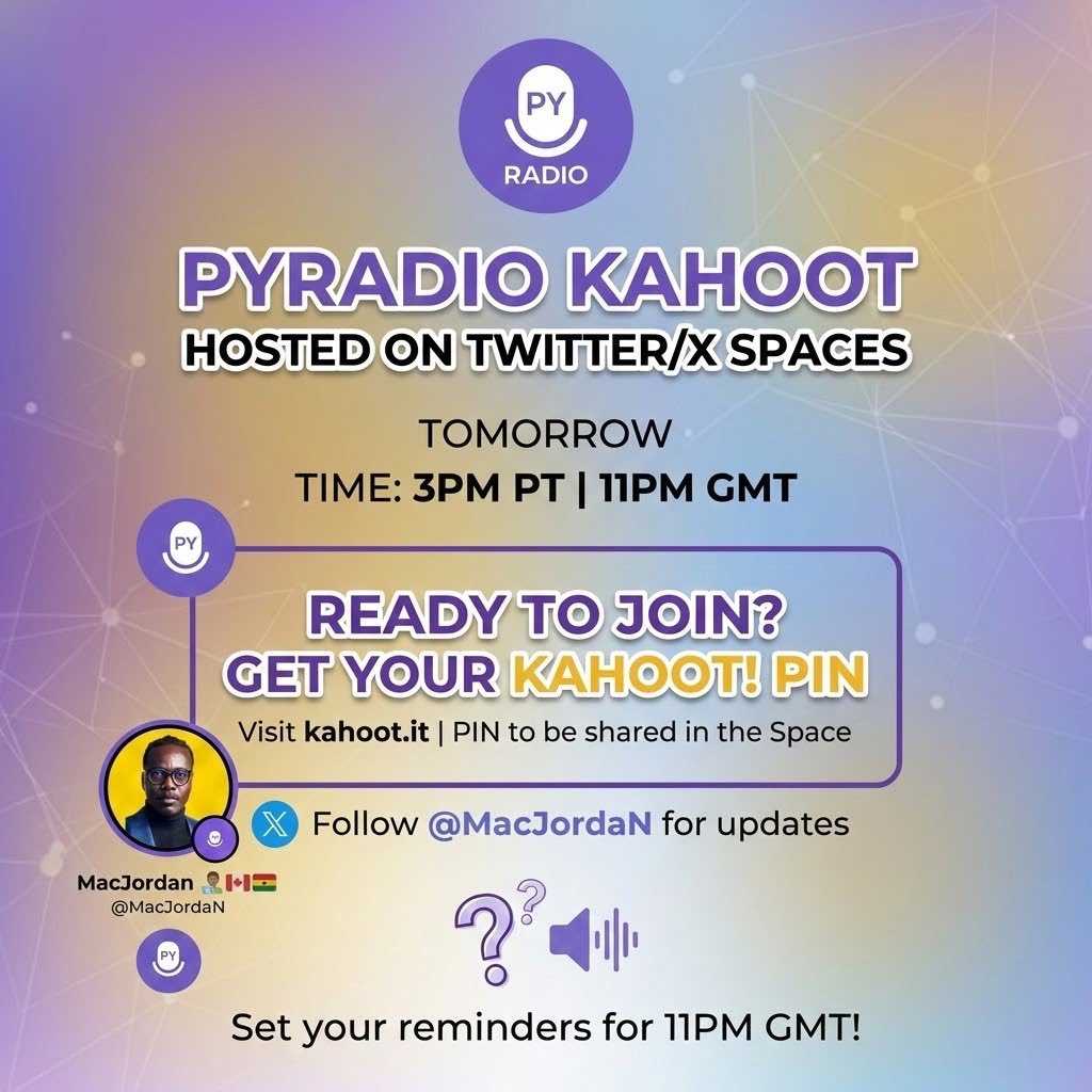 MacJordaN's tweet photo. @ephyaboo Join us for a Ghana Independence a day @Kahoot hosted on #PYRadio. https://t.co/1LTguwwBoT