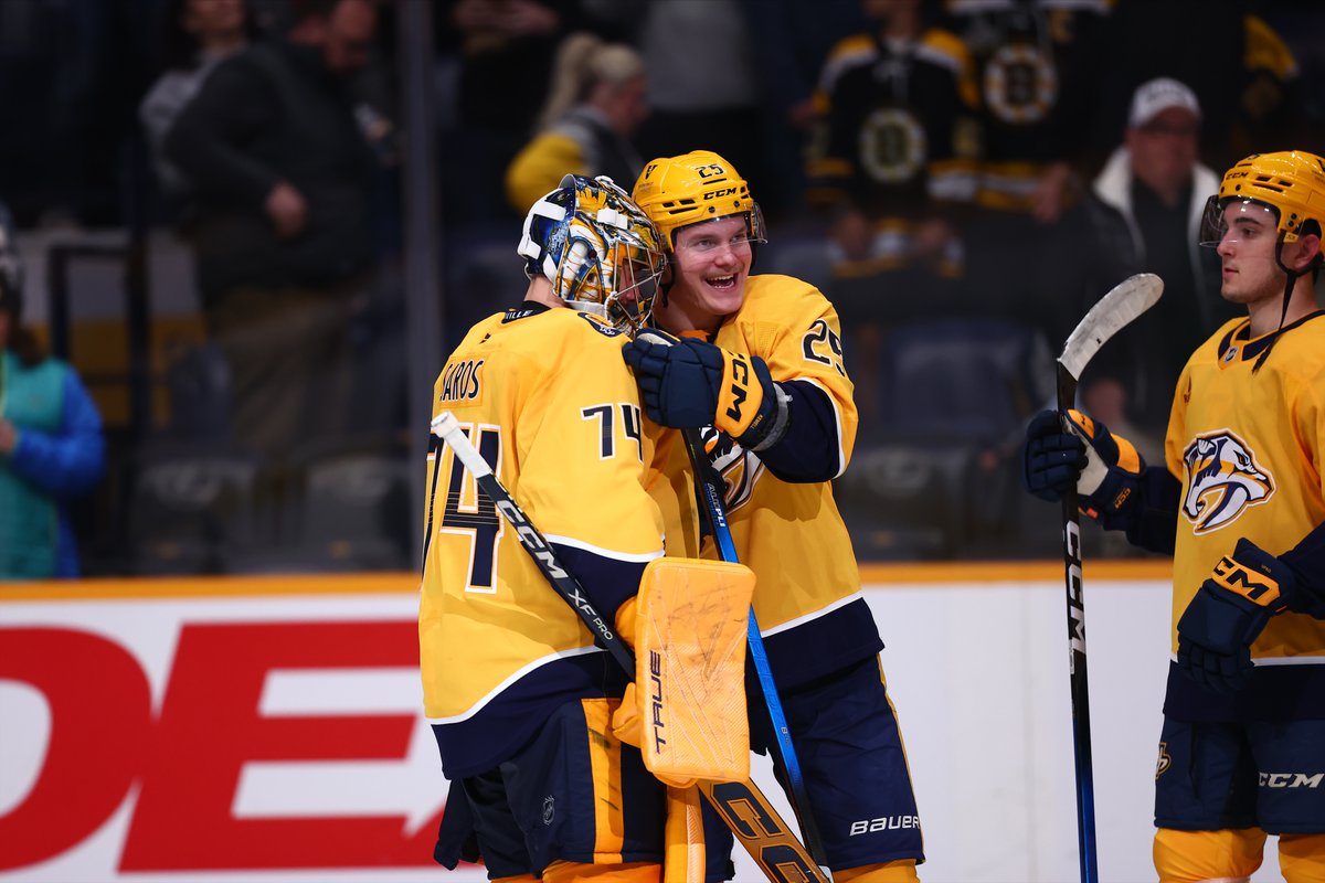 PredsNHL's tweet photo. Juice deserves all the love tonight 🤝 https://t.co/rh9UprrJhp