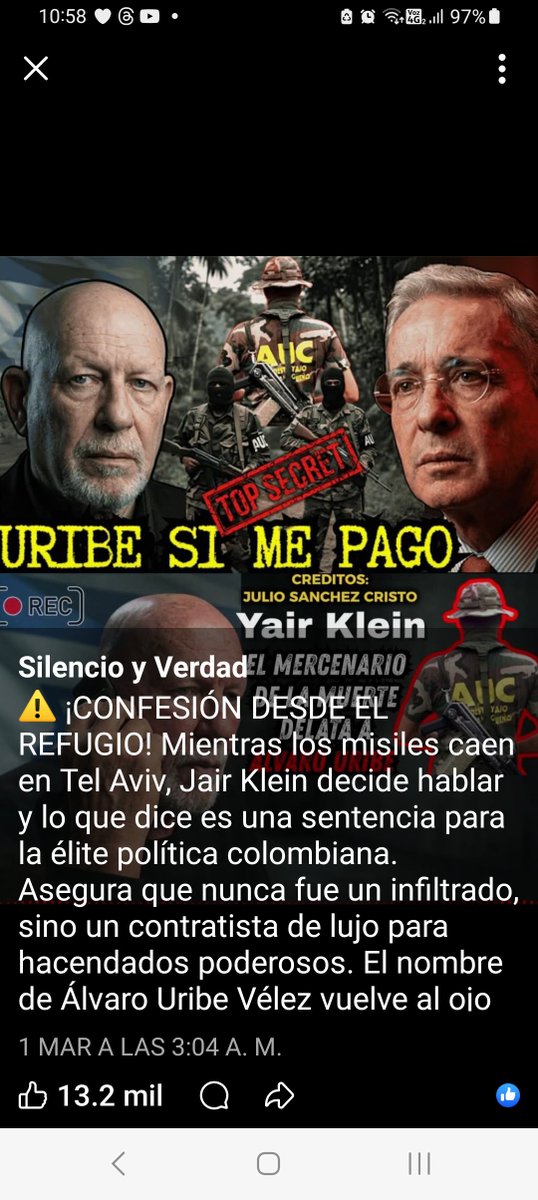 El mercenario israelita Yair Klein fue contratado para entrenar a los paramilitares en las fincas de las familias poderosas de Antioquia entre las que se encontraban la familia Gallon la familia Villegas y la familia Uribe Velez.
Ha declarado muchas veces las pilatunas que hizo