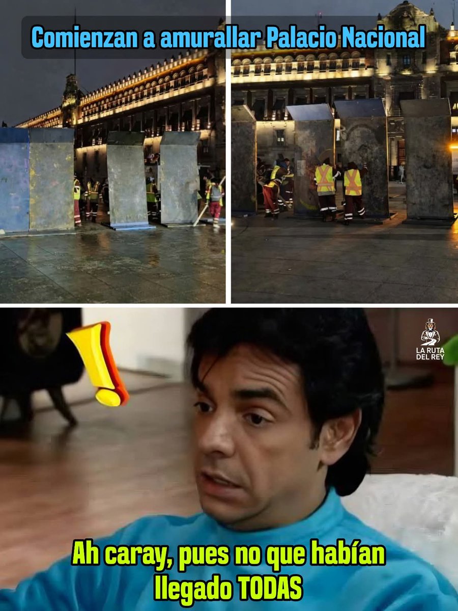 Rumbo a la próxima marcha del 8M...
Por 8vo año consecutivo ponen la muralla al frente del Palacio Nacional
Al final eso de "Llegamos Todas" solo fue de dientes para fuera😏