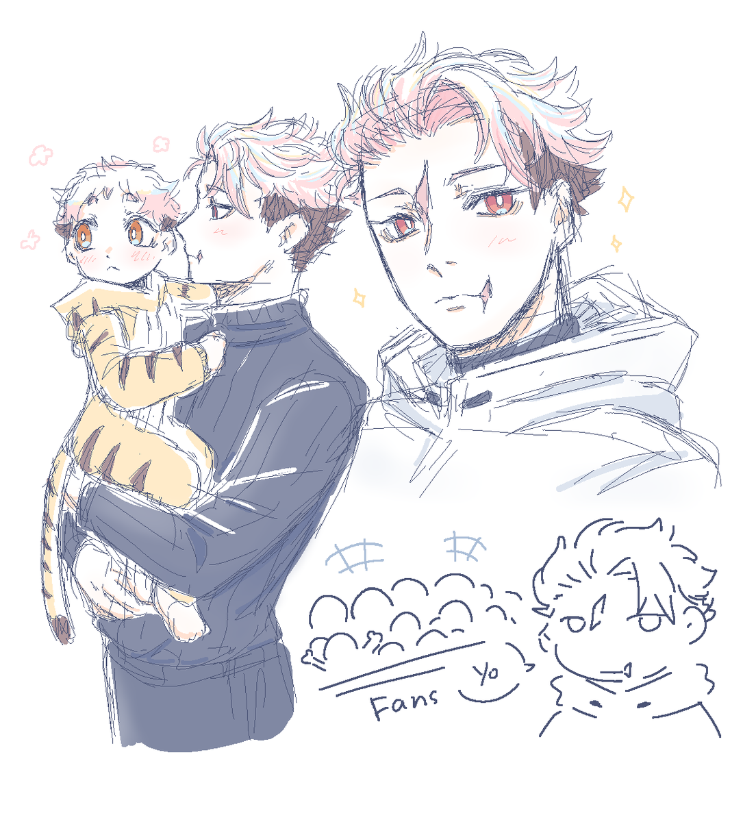 BallsLicka47's tweet photo. (modulo spoilers) saw how pretty my goat is and decided to doodle him. 

i want him to be that pretty yet melancholic widow baddie taking care of other yuujis 🤤💕
(i also think he'll look great in turtleneck 👀) https://t.co/iHIuDIDddc