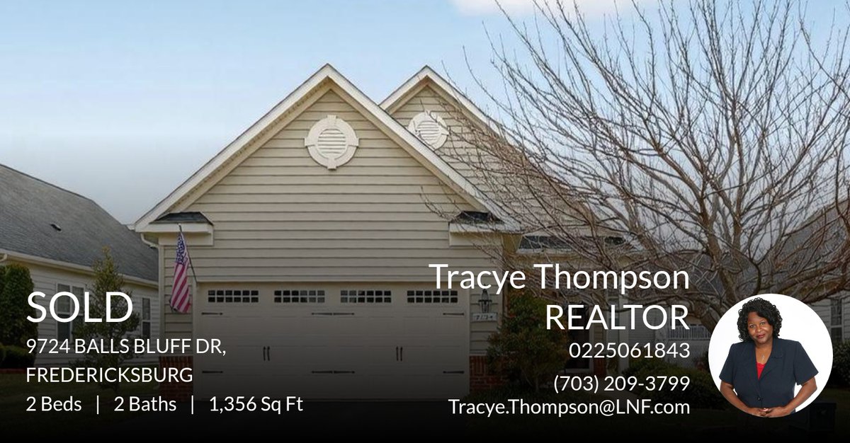 tracyet's tweet photo. 📍 Sold 📍 9724 Balls Bluff Dr has been sold! Very happy for my clients. If you're thinking about selling your home, let's talk!

Tracye Thompson REALTOR
GRI, ABR, E-BUYER, CDPE, MILRES, CNE
7... https://t.co/5MmaVBs1Z9 https://t.co/vaj7GFTqfr
