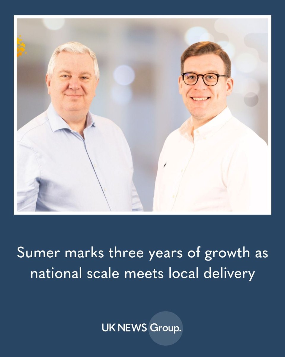 OllyAttfield's tweet image. #London News!

Sumer marks three years of growth as national scale meets local delivery

Read more about it here -&amp;gt; shorturl.at/RBB2Q

-&amp;gt; #Finance #Accountancy #Business #UKNG