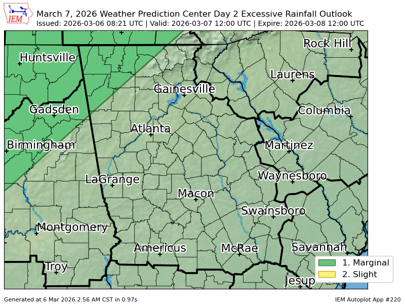 Wpc Riskmap WPC issues Day 2 Marginal Risk Excessive Rainfall Outlook at Mar 6, 8 ...