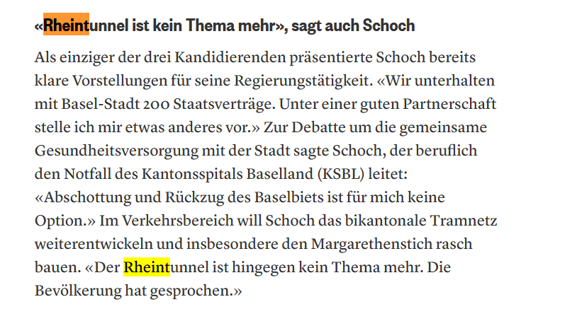 seiler_daniel's tweet photo. Wenn man also als Grüner gegen den Rheintunnel ist, dann ist man gemäss @bzBasel ein Realo-Grüner. Der bisherige "Realo-Grüne" im Regierungsgebäude in Liestal ist übrigens für den Rheintunnel.... Und das Volk hat auch gesprochen bezüglich Margarethenstich. No. https://t.co/ABebZXhZsh