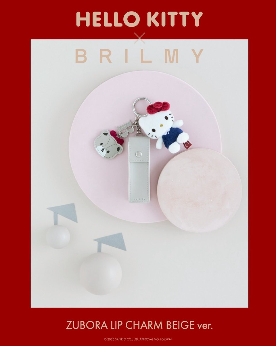 brilmy_official's tweet image. 【再販売のお知らせ】

HELLO KITTY×BRILMY

・ZUBORA COSME POUCH VELOUR BEIGE ver.
・ZUBORA LIP CHARM BEIGE ver.

再販売が決定しましたのでお知らせいたします。

【予約開始日時】
2026年3月9日（月）18:00～

brilmy.official.ec

#hellokitty #ハローキティ 
#BRILMY #ブリルミー