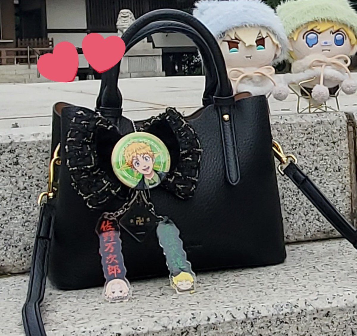 江の島たのちかった💕💕 リボンにアクキーと缶バッジつけると更に