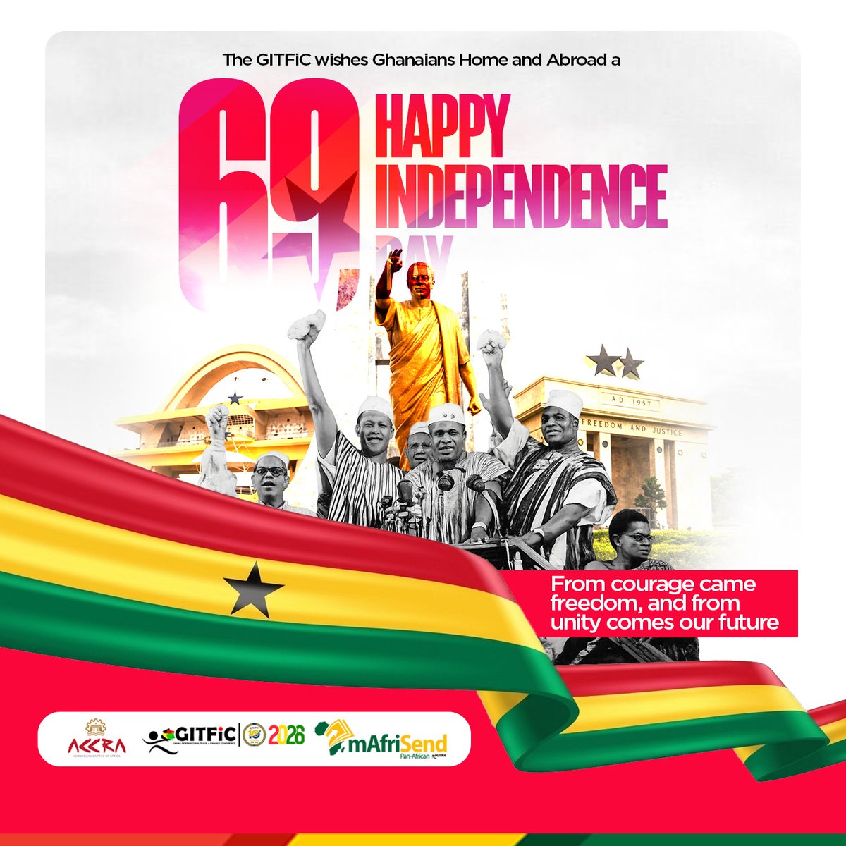 AfcftaKnust's tweet photo. The GITFiC wishes all Ghanaians Home and Abroad a happy 69th Independence day. https://t.co/chGlzXGDk4