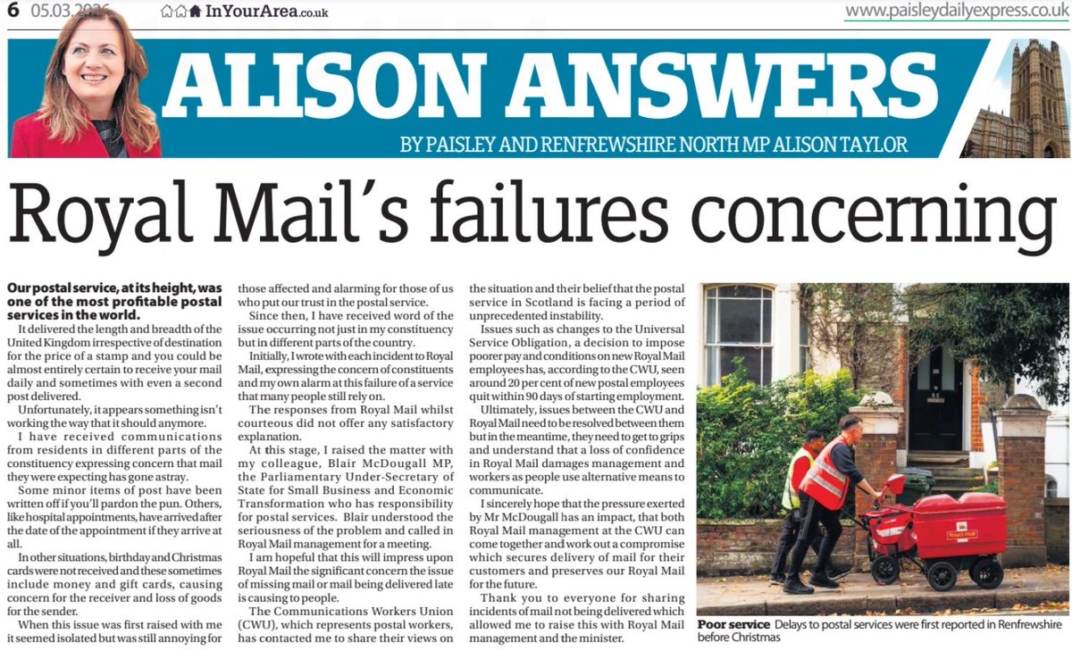 Alison S Taylor, MP - Paisley & Renfrewshire North tweet media