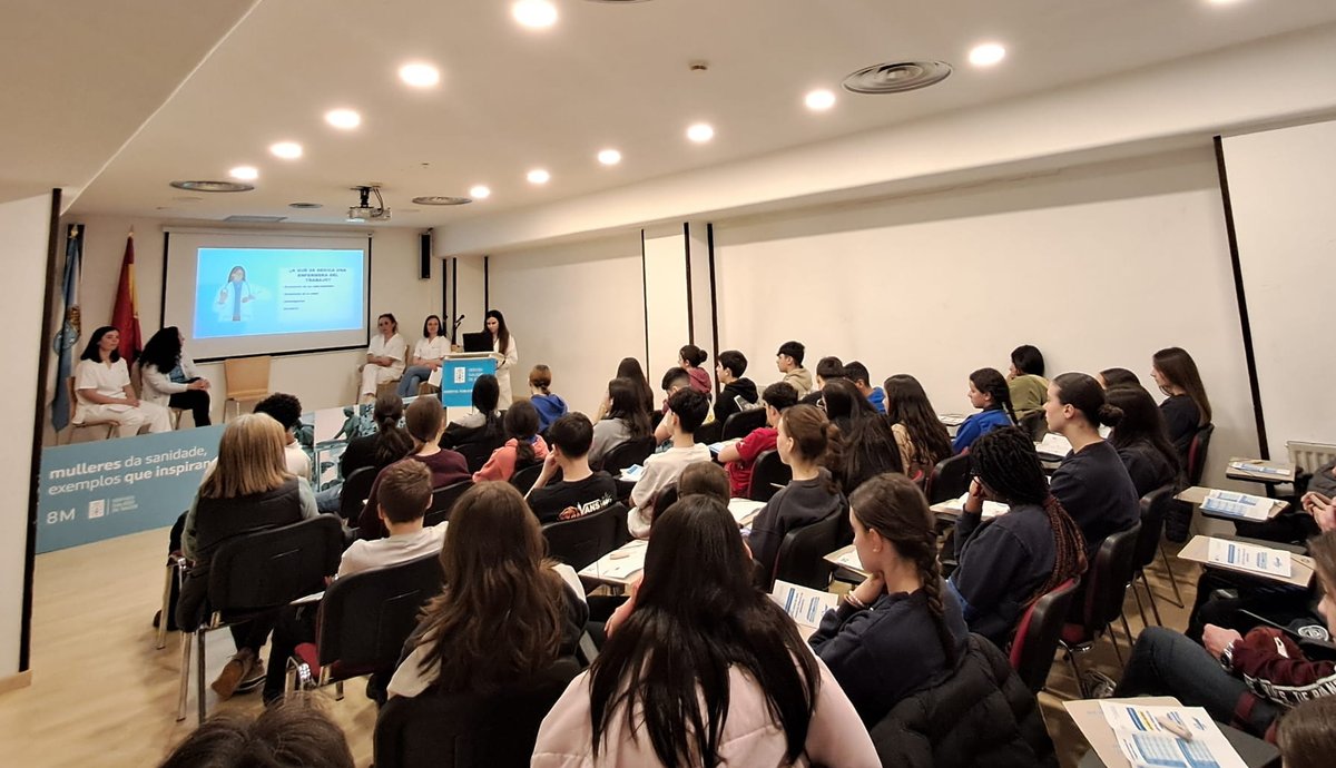 👩‍⚕️🏥 O Hospital Público de Monforte acolleu onte unha mesa redonda e visitas guiadas a distintos servizos polo Día Internacional da Muller

🎓 A iniciativa, dirixida a alumnado da ESO, puxo en valor o labor das mulleres e achegou posibles saídas profesionais no sector da saúde 💜