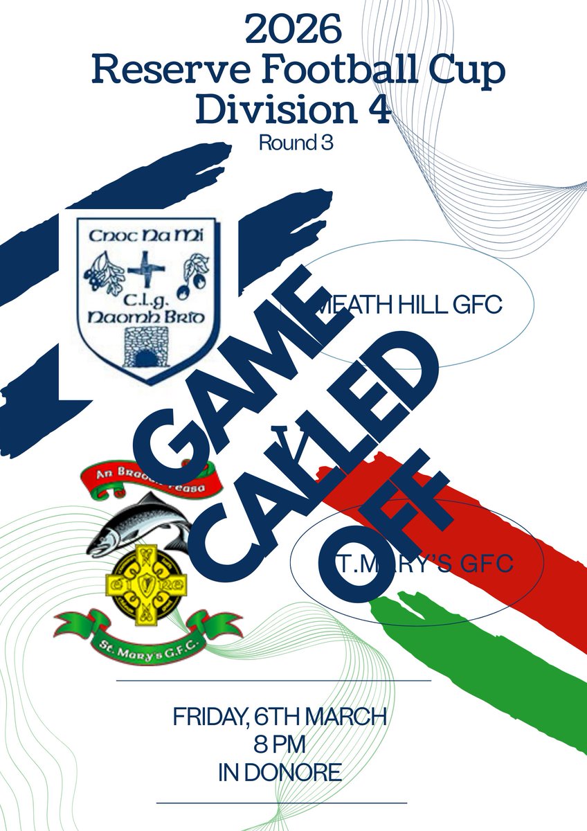 Tonight’s Reserve Cup Game has been called off!
Get all the latest news on the Meath Hill GAA app member.clubspot.app/club/meath-hil…