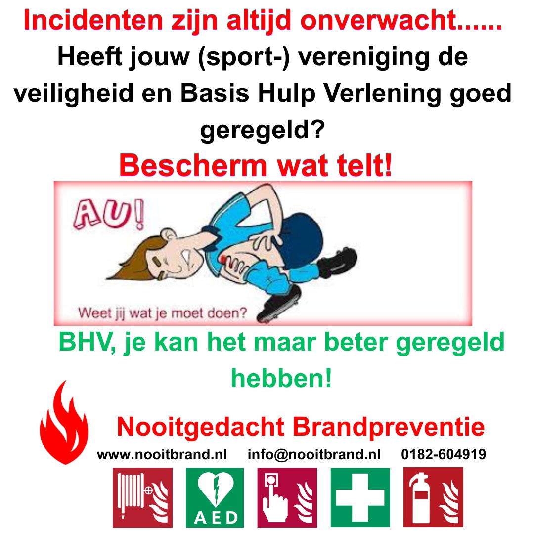 Dit weekend lekker sporten?
Al eens nagedacht over wat als……?
Kijk deze keer eens goed om je heen!
Veiligheid moet je vooraf bedenken!