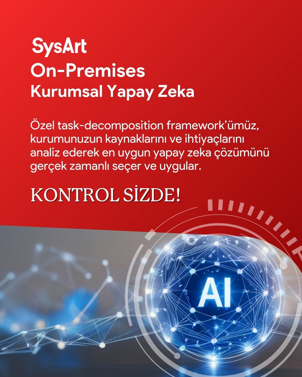 sysartturkiye's tweet photo. SysArt On-Premises Kurumsal Yapay Zeka Çözümleri, yapay zeka sistemlerini tamamen kendi altyapınız üzerinde çalıştırmanızı sağlar.
Yüksek performanslı On-Premises AI çözümleriyle tanışmak için bizimle iletişime geçin 👉 https://t.co/ZO3eIQRJok

#SysArt #VDFai #OnPremAI https://t.co/PdwJuNlB59