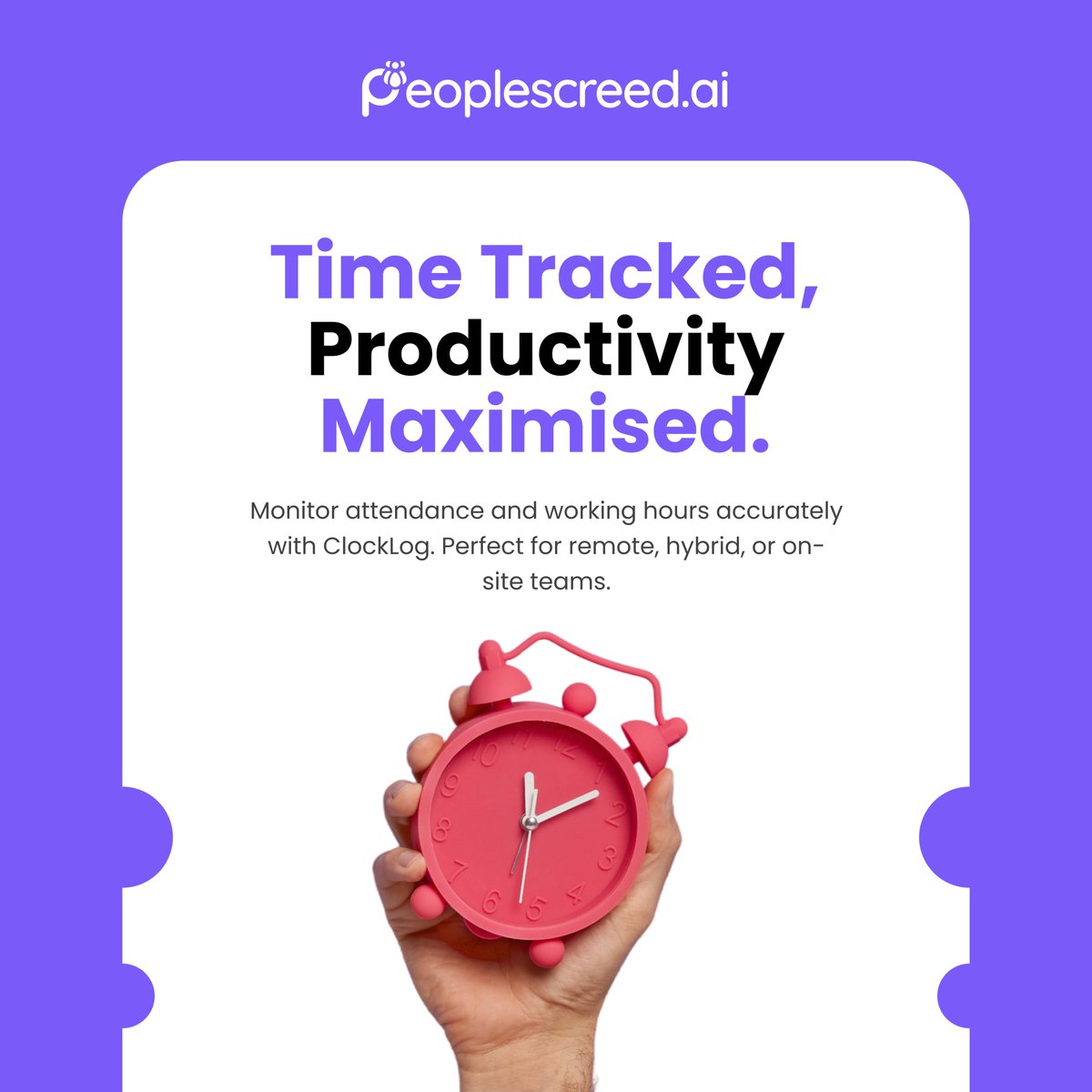 peoplescreed's tweet photo. Monitor attendance and working hours accurately with ClockLog. Perfect for remote, hybrid, or on-site teams.

#TimeManagement #WorkforceEfficiency #PeoplesCreed https://t.co/G5S4udfbeC