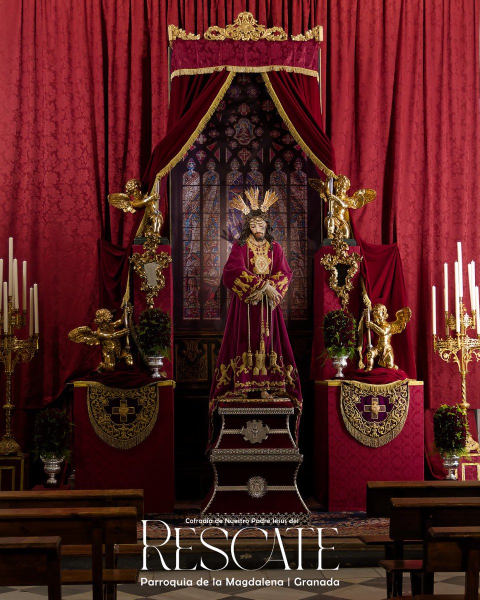 #Actualidad | Amanece en la Parroquia de Santa María Magdalena y Nuestro Padre Jesús del Rescate ya se encuentra en su altar dispuesto para la celebración del primer viernes de marzo.