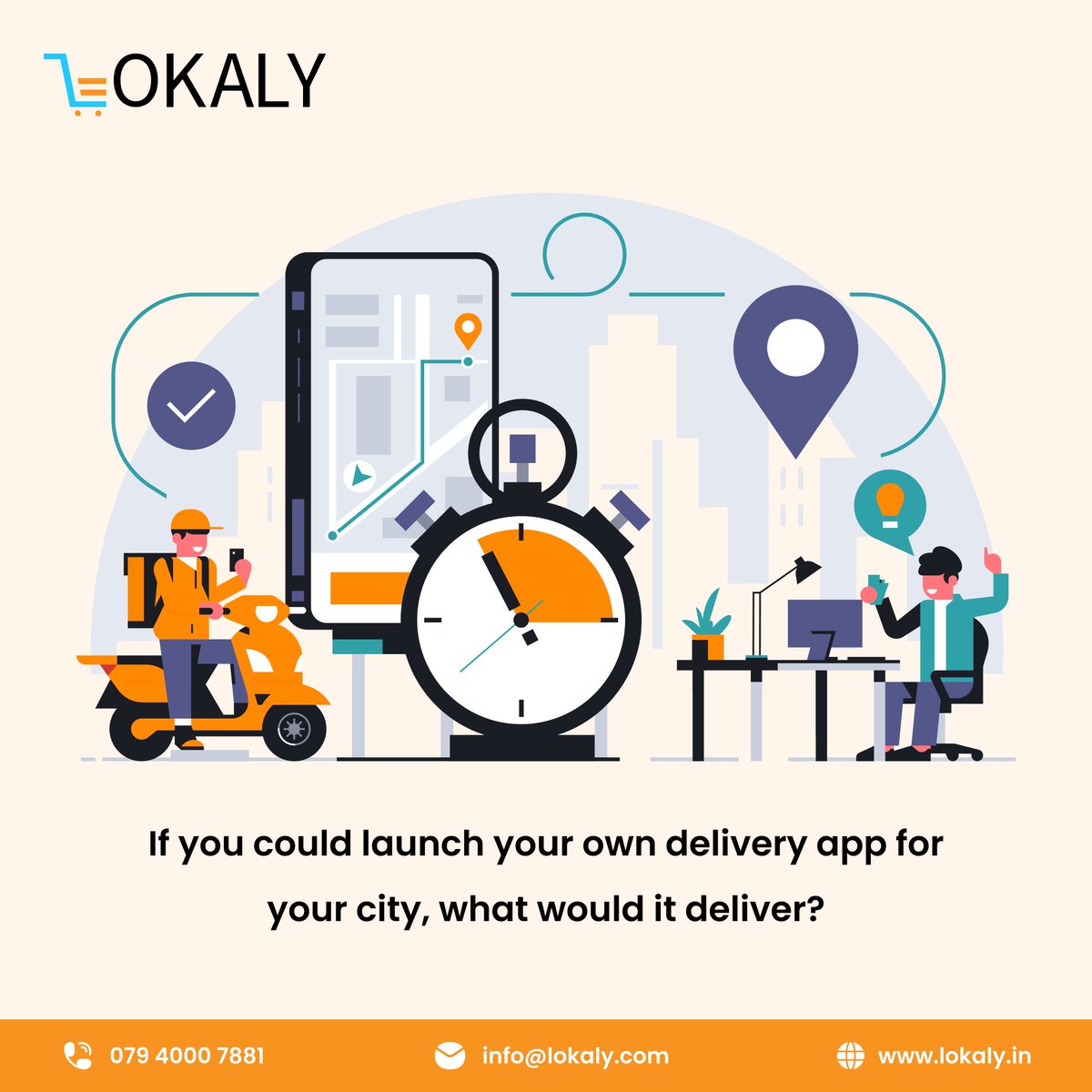 LokalyBiz's tweet photo. If you could launch a delivery app for your city, what would it deliver? 🤔

With Lokaly, building your own hyperlocal marketplace is easier than ever.
#Lokaly #DeliveryApp #HyperlocalDelivery #LocalMarketplace #StartupIdeas #DigitalCommerce https://t.co/f08i3kVEon