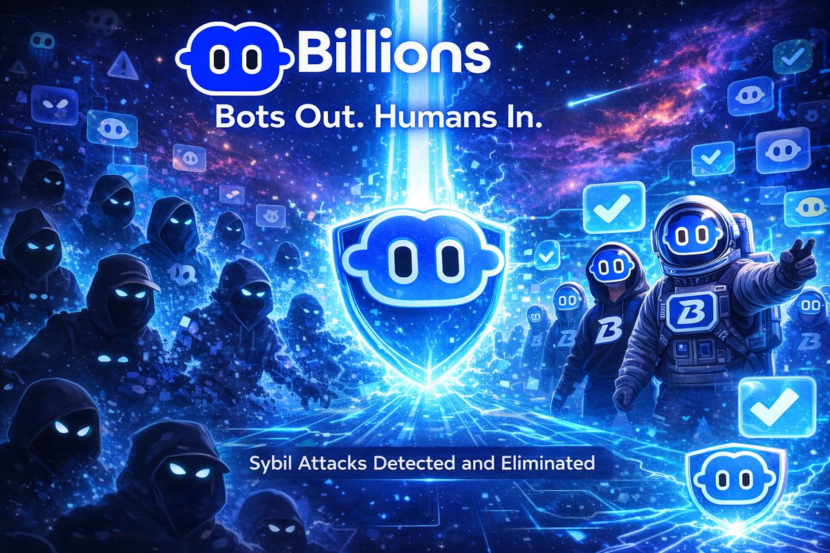 🚫 Bots Out. Humans In.

<a href="/billions_ntwk/">Billions</a>  is building the trust layer for Web3 verifying real humans while protecting privacy with zero-knowledge tech.

✅ Stop Sybil attacks
✅ Remove bots
✅ Verify real users

The future internet needs real humans and trusted AI agents. 🌐