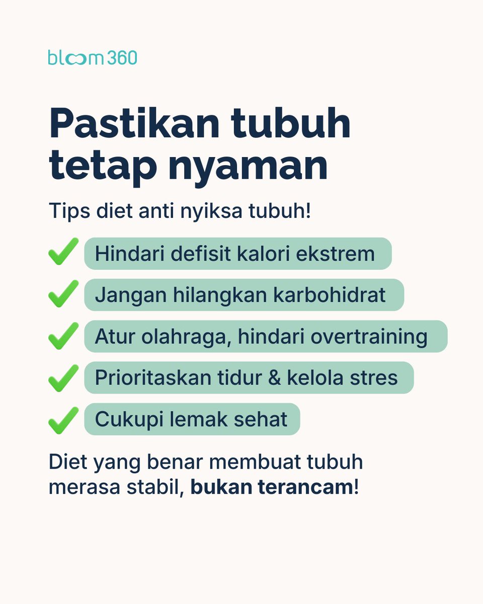 bloom360_id's tweet photo. Diet yang berhasil bukan yang paling keras, tapi yang paling bisa dijalani terus. https://t.co/lxgdt3oYLv