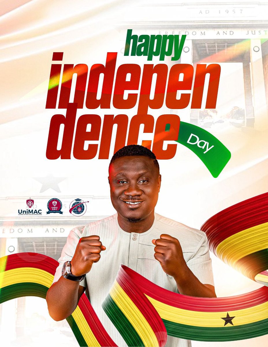 🇬🇭 Happy Independence Day, Ghana!

The External Affairs Office (UniMAC SRC) wishes all Ghanaians a joyful celebration filled with unity and pride on this special day. ✊🏾

#UniMACSRC
#ExternalAffairsOffice
#GhanaAt69 
#IndependenceDay