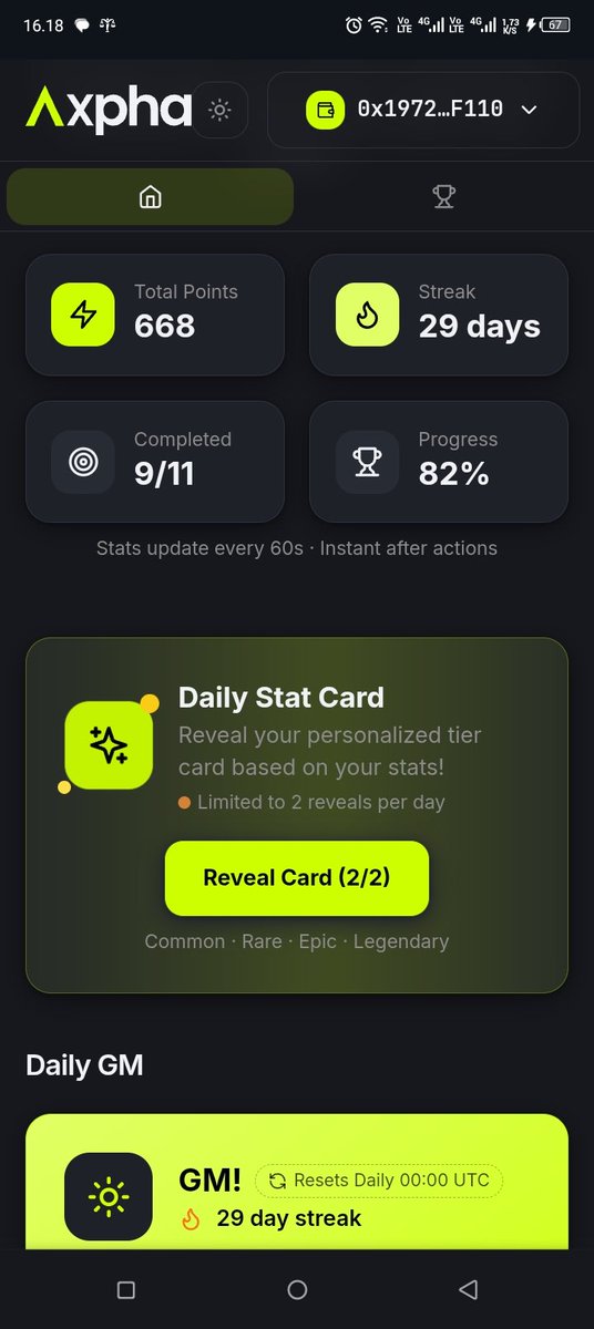 TopCendol's tweet image. Axpha 
@axpha_io

points program
#AXPHA

Register: axpha-points-program.vercel.app
Connect With Wallet
Complete All Tasks
Join Discord
Go to LinkWallet &amp;amp; Claim Prime Role