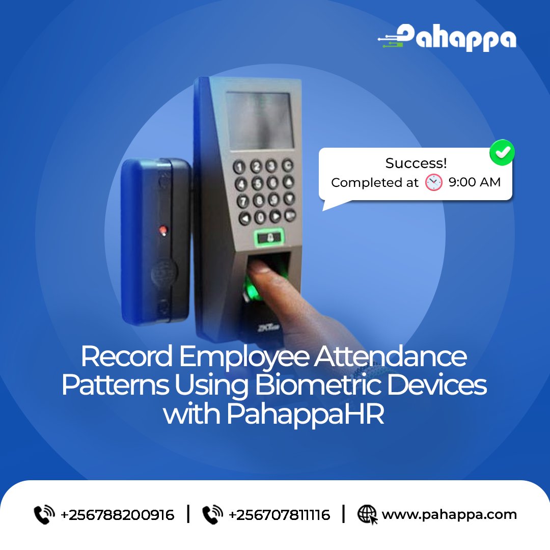 Record, track, and understand employee attendance patterns using biometric devices with PahappaHR

Visit pahappa.com/hr-management/ to schedule a free demo today!

#humanresource #pahappaHR #pahappa