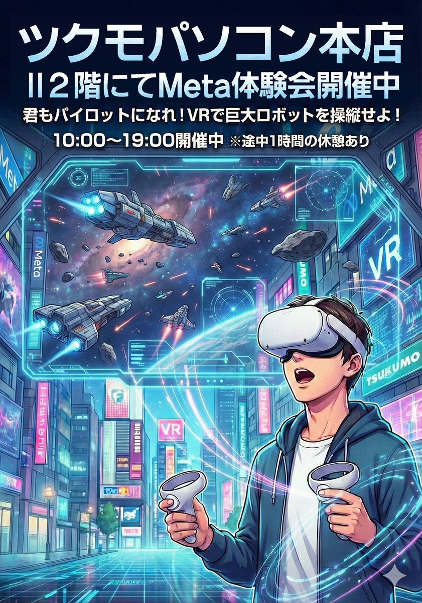 本店Ⅱ2F】 🌟週末はツクモ本店でVR体験🌟 話題のMeta製VR機 『Meta