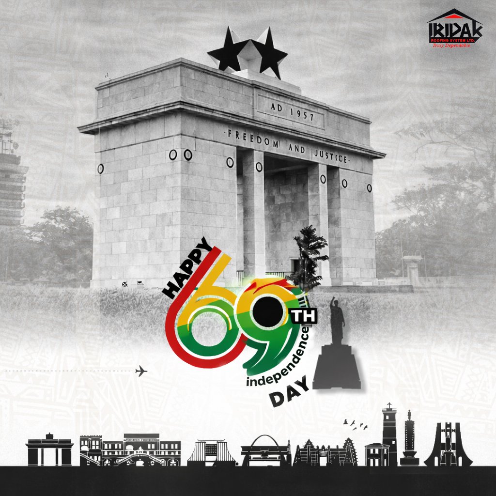 IridakLimited's tweet photo. Happy 69th Independence Day, Ghana! 🇬🇭
We celebrate the freedom and rich heritage that define our nation.

#6thmarch 
#independence https://t.co/A0776eswJY