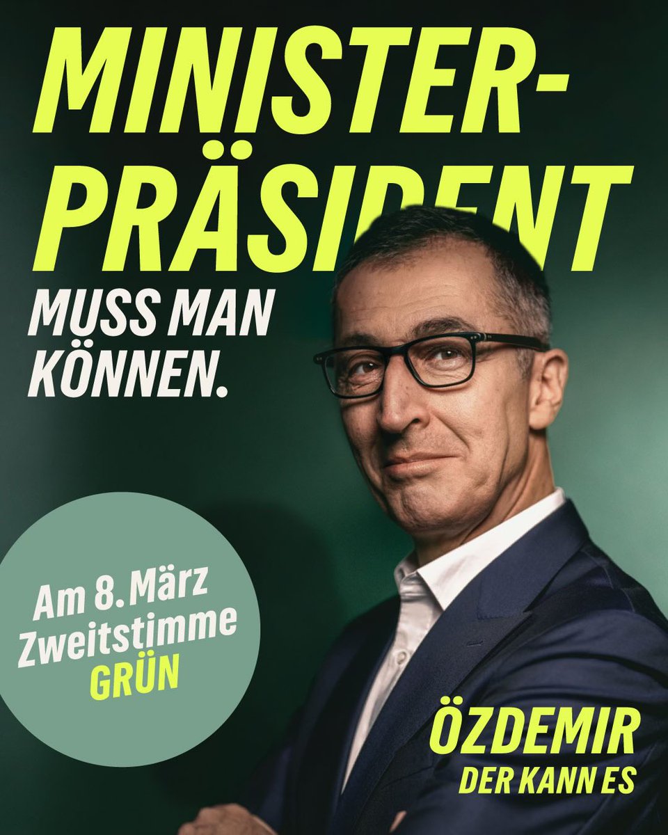 Von welcher Partei wird der Mann auf dem grünen Plakat wohl sein?
