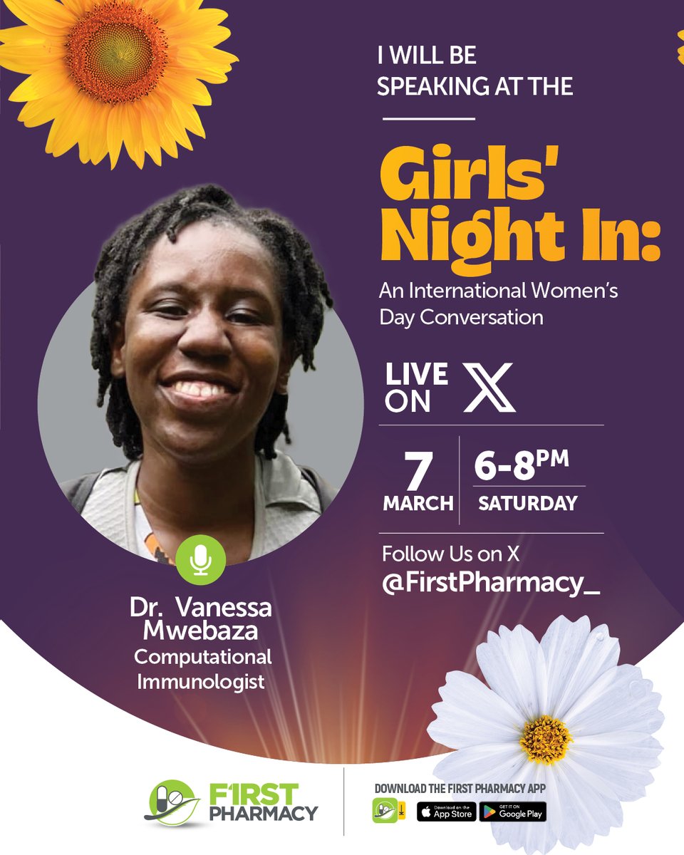 FirstPharmacy_'s tweet photo. Dr. Vanessa, a PhD holder & Computational Immunologist, joins our Girls Night Chat this Saturday.
β¨Real talk on careers, expectations & the journey to success.π Sat, 7th March | 6β8PM
π LIVE on X @firstpharmacy_ug
π https://t.co/zgDMf2Pfa5
#FirstPharmacyTalks #XSpaceLive https://t.co/grhZlu4MhL
