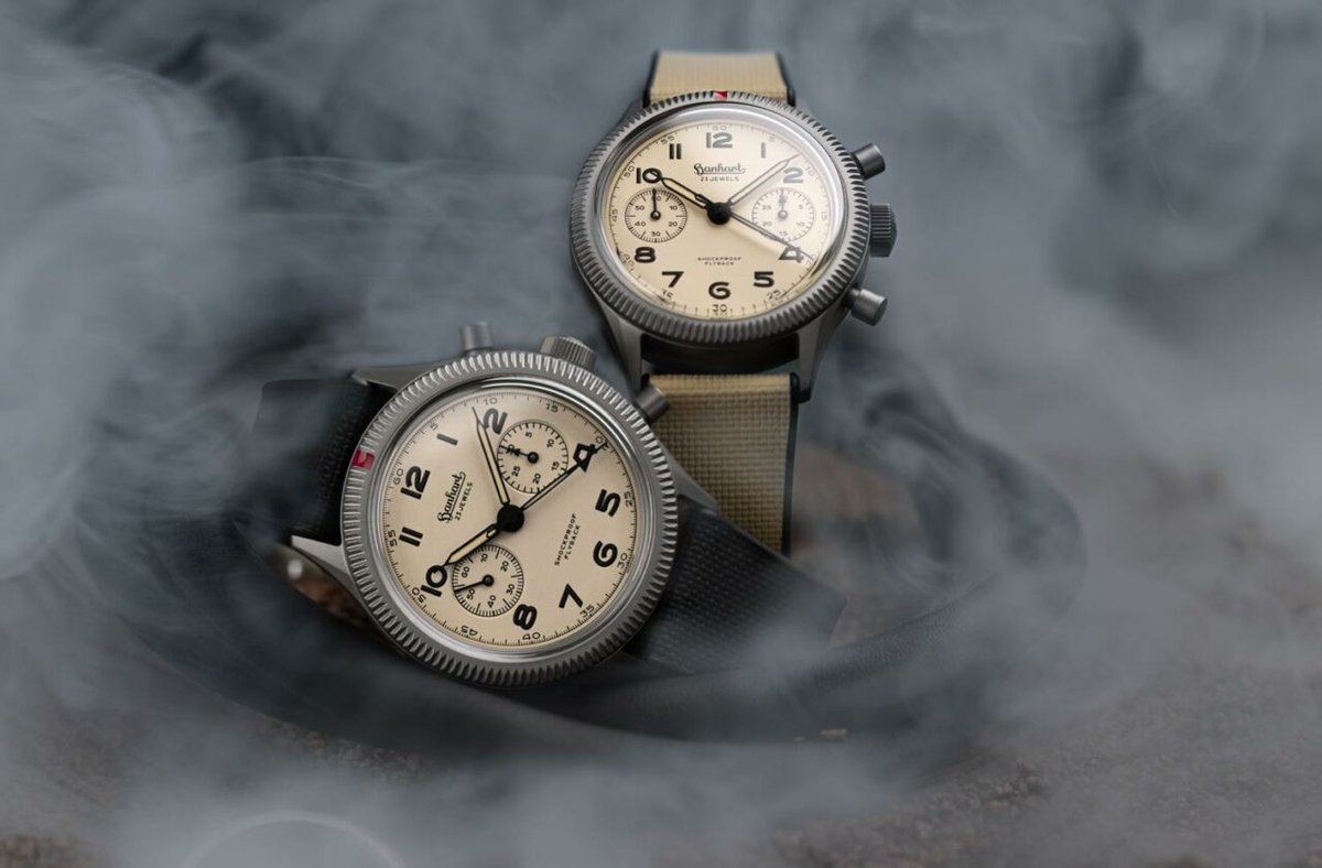 Hanhart 417 TI Desert Pilot : le chronographe de pilote passe au titane : montres-passion.fr/hanhart-417-ti…