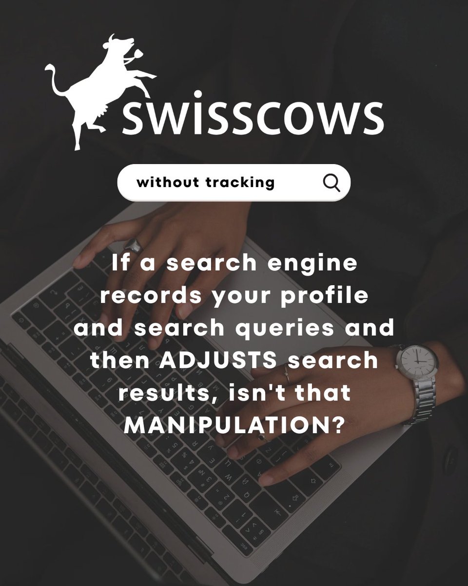 swisscows_ch's tweet photo. Privacy means searching freely.
🔒 No tracking. No profiling.
#swisscows #notracking https://t.co/PsDRBbAgap