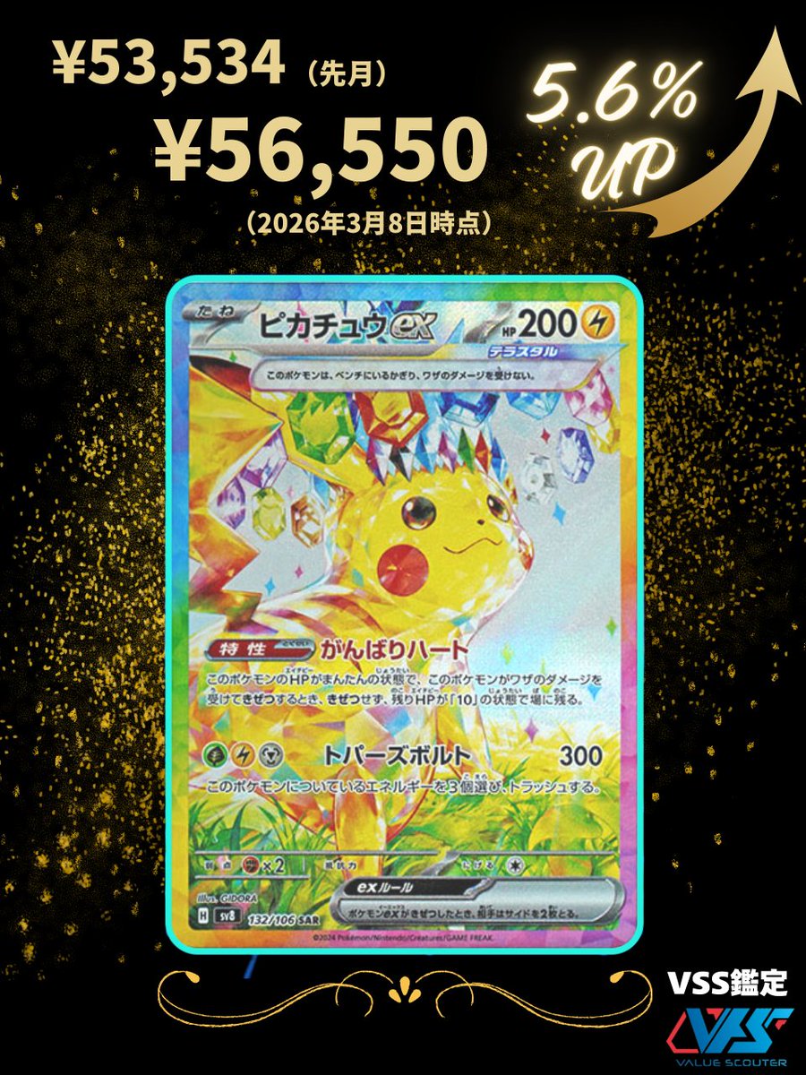 ポケカ相場】ピカチュウex（SAR）｜超電ブレイカー 超電ブレイカーの