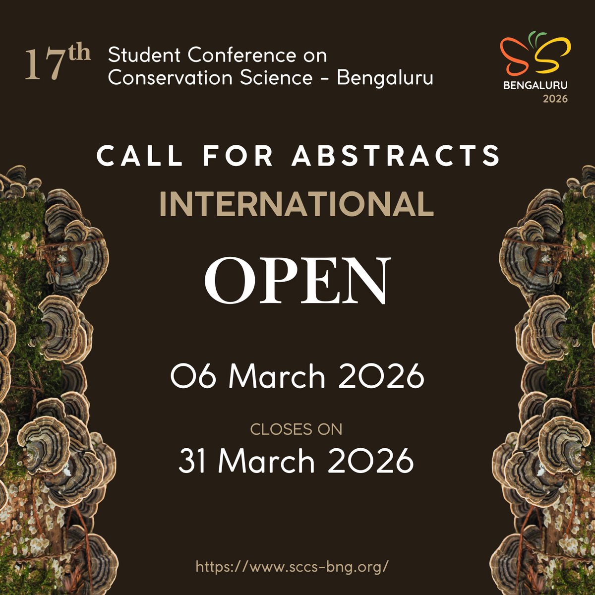 sccsbng's tweet photo. 🚨 Call for Abstracts – SCCS Bengaluru 2026

Present your research and join a global community of conservation scientists.

🌍 International deadline: 31 Mar 2026
🇮🇳 Indian deadline: 29 May 2026
🔗 Submit: https://t.co/zj3nQMUiAc
📬 sccs@sccs-bng.org
#CallForAbstracts https://t.co/QMwS8c1sU7