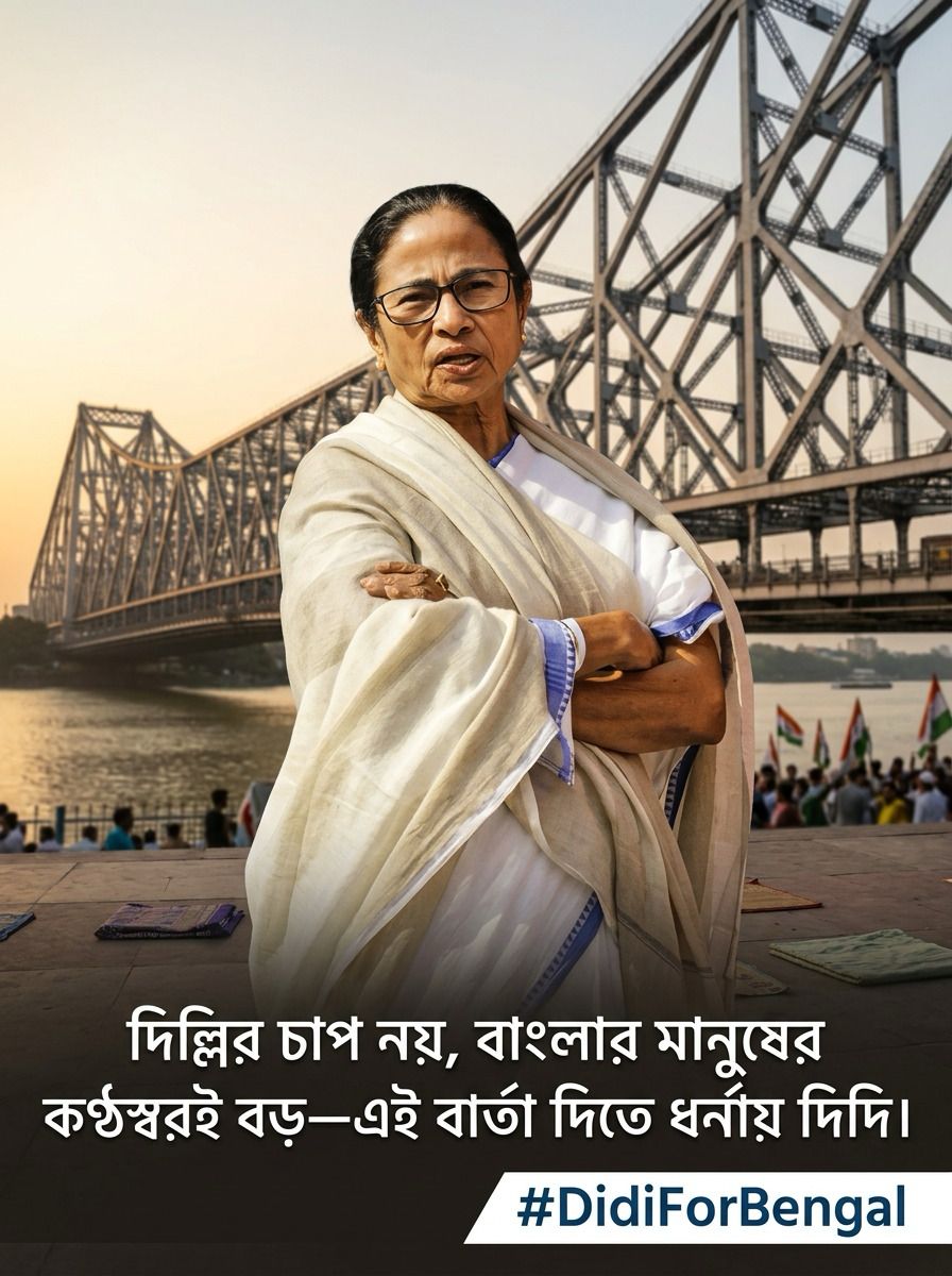 ExMLA_Tapan's tweet photo. A firm protest against the conspiracy to snatch away voting rights. 
#DidiForBengal https://t.co/hZDJCUzfqY