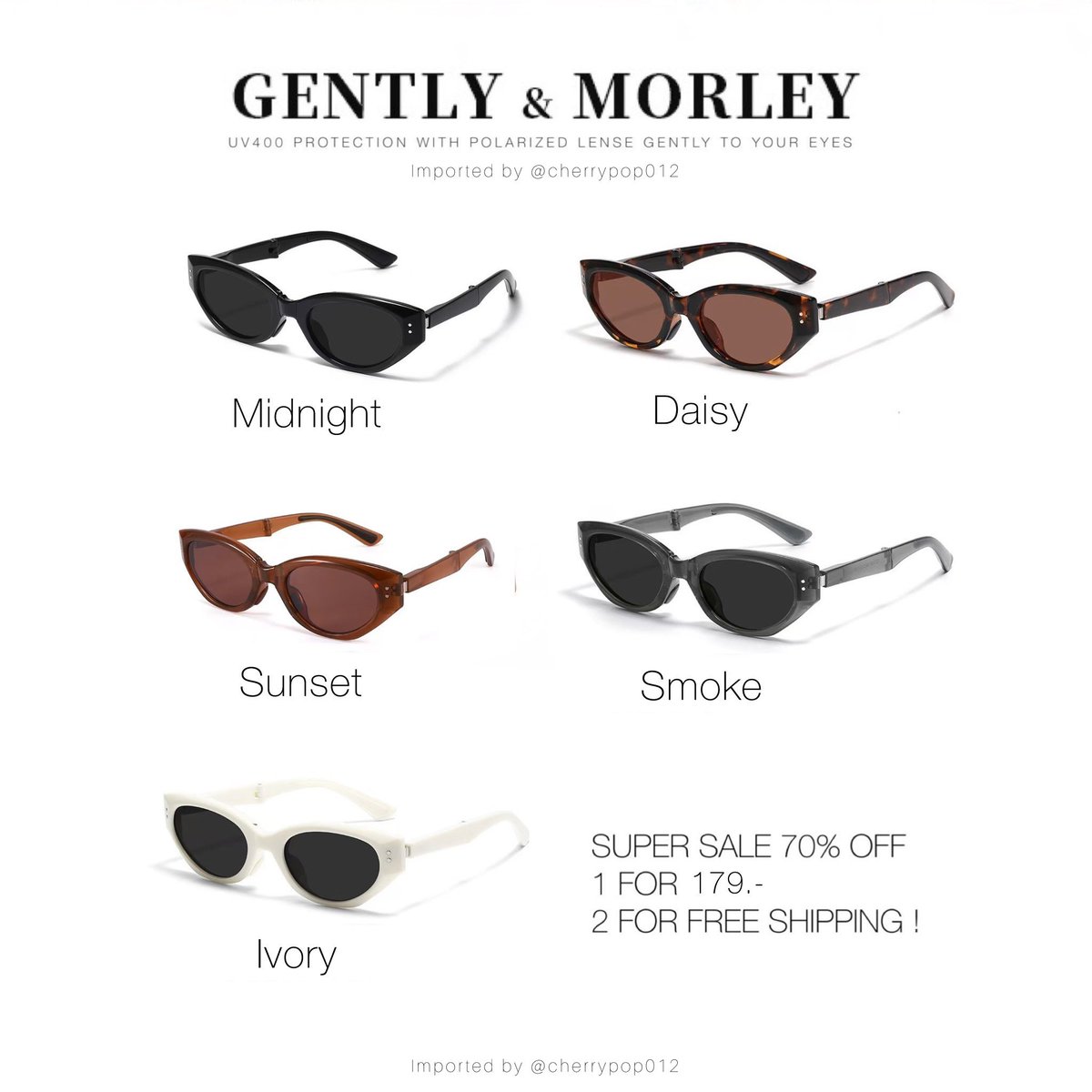 cherrypop012's tweet photo. มันเริ่ดเลยหล่ะ แว่นพับได้ที่จริงใจ เป็นเลน��์ polarized กรองแสงUV400แบบเริ่ด ใส่แล้วเย็นตาไม่ปวดตาเลย พกพาได้ gently&amp;morley ขนทัพมาลดเยอะ 70% เหลือแค่ร้อยกว่า แถมกล่องให้ด้วย นี่เคยซื้ออยู่เกือบพันยืนเหม่อ😭 https://t.co/62dEJZkv6i