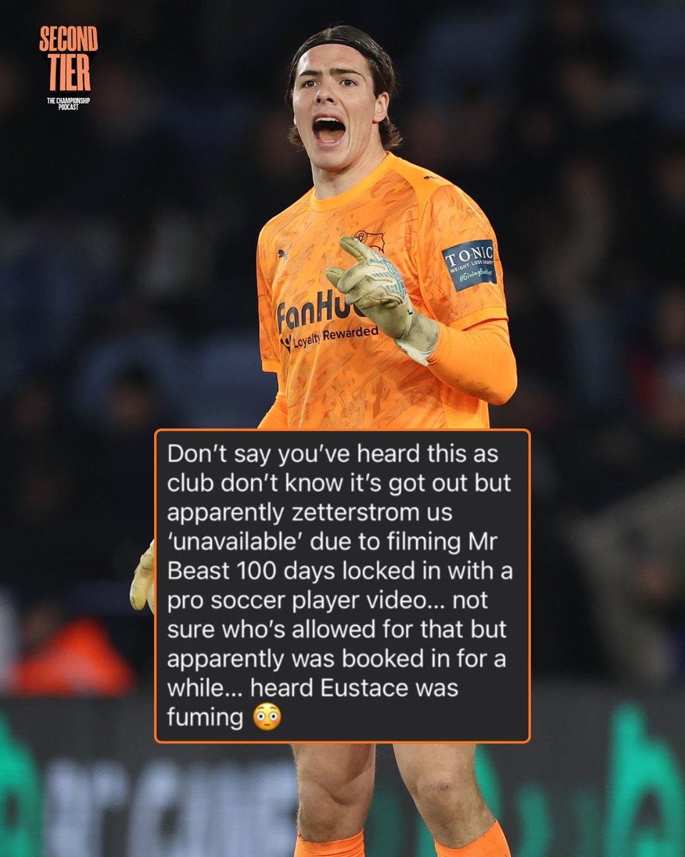 This incredible rumour a Derby fan has conjured on why goalkeeper Jacob Zetterstrom is unavailable 😂😂😂

Imagine doing this in a World Cup year as well 😂