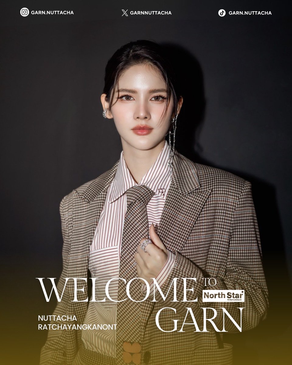 Welcome 'Garn Nuttacha Ratchayangkanont ' to NorthStar Entertainment 🎉

IG : <a href="/garn/">Chris</a>.nuttacha
X : garnnuttacha
tiktok : garn.nuttacha

ขอต้อนรับศิลปินเข้าสู่สังกัดอย่างเป็นทางการ ฝากทุกท่านรอติดตามผลงานของศิลปินต่อไปด้วยนะคะ 

#NorthStarArtist 
#NorthStarEntertainment