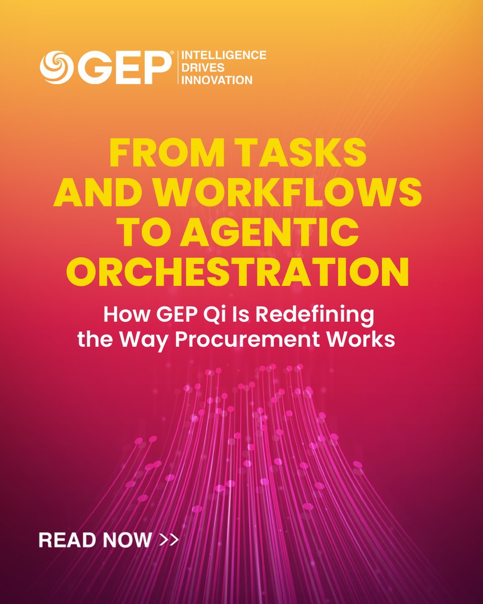 GEP_Worldwide's tweet image. #Agentic #orchestration is no longer theory. It is practical in GEP QI. See how intelligent agents keep #procurement processes in sync and reduce the interruptions that slow teams down. Get the new bulletin today: bit.ly/4rNc1tc